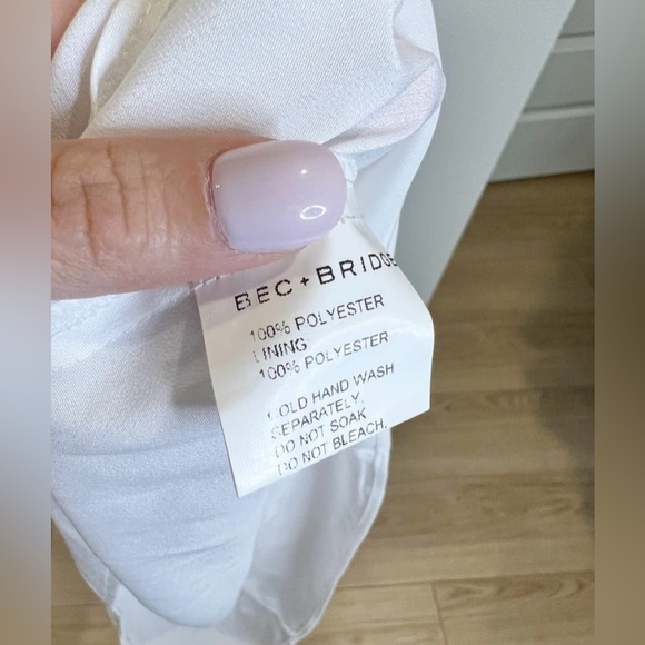 Bec + Bridge Alexa Blue White Gingham V Neck Belted Maxi Dress US 2 - Picture 10 of 14